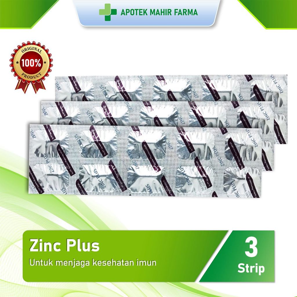 Zinc Plus Vitamin C 3 Strip isi 30 Capsules Mineral Zinc Picolinate Zinc Gluconate Calcium Ascorbate