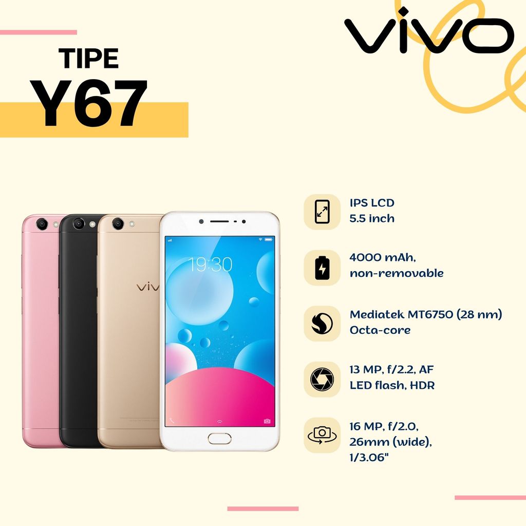 HP VIVO Y67 6+128GB Hp Murah Smartphone Fullset Garansi 12 Bulan