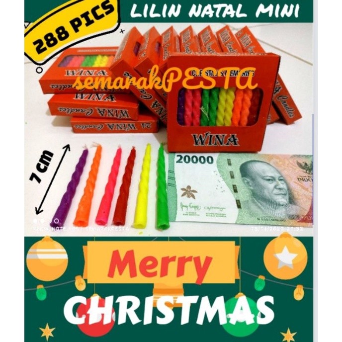 [ Promo ]  ||  (1 BOX=288PCS)LILIN NATAL/LILIN NATAL KECIL/LILIN ULIR NATAL/LILIN CHRISTMAS/LILIN IB
