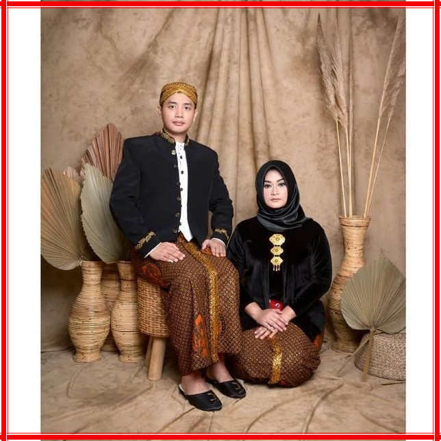 PROMO Baju Prewed INSTAN / Baju Couple Beskap Kebaya Bludru / Baju Adat Jawa - SOLO (FREE AKSESORIS)