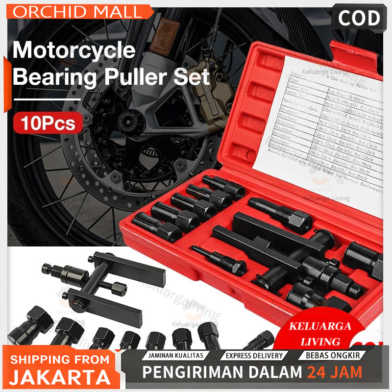 10pcs Tracker Bearing Puller Set Treker Pencabut Bearing Set Treker Cabut Bearing Dalam Treker Pembu