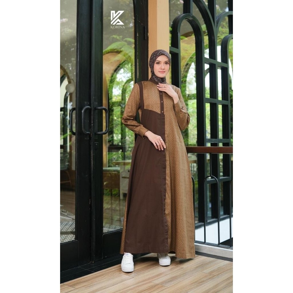 Erica Dress Korina Original Terbaru Katun Brown