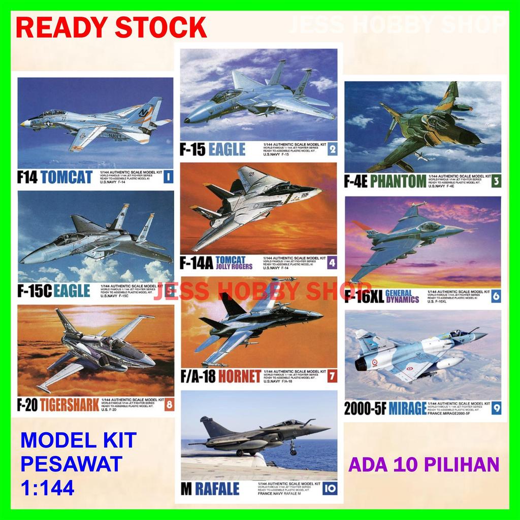 Model Kit 1/144 Pesawat Tempur Jet Militer Modern Mokit 1:144 Military Aircraft F-4E F-14 F-14A F-15