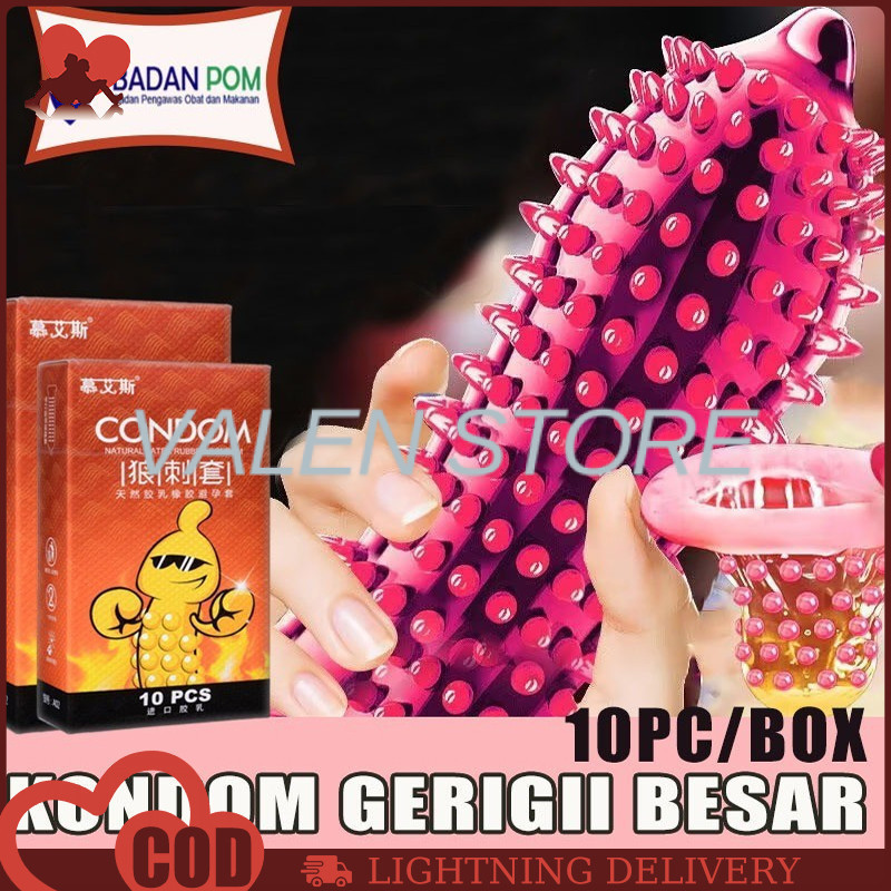 Paling Baru~ Kondom bergrigi Kondom sutra bergerigi Kondom grigi Alat kontrasepsi 10pc/Box kondom pr