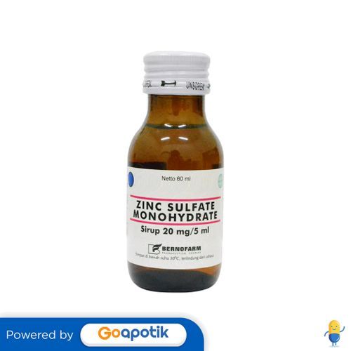 Zinc Sulfate Monohydrate Bernofarm 20 Mg/5 Ml Syrup 60 Ml
