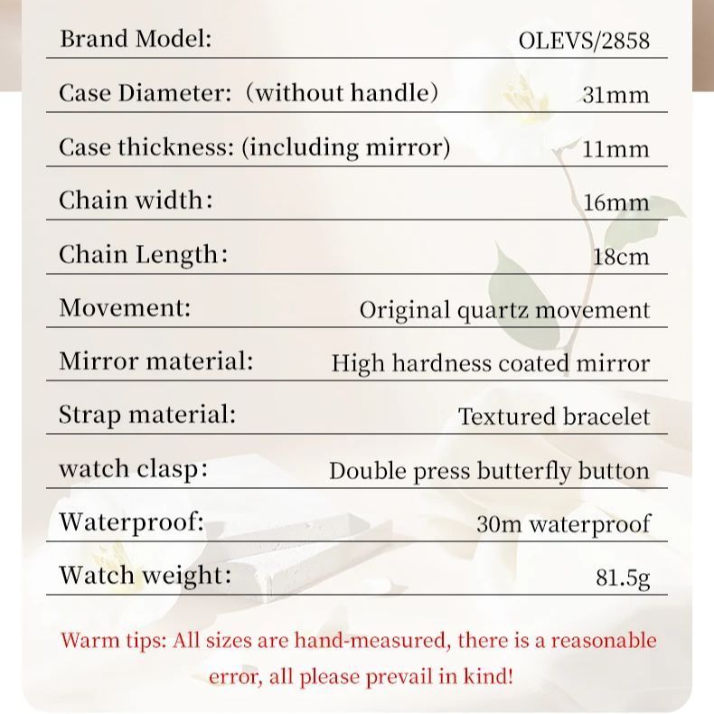 OLEVS 2858 Women Watch Luxury Brand Quartz Watch Waterproof Luminous Date Chronograph Women Bracelet