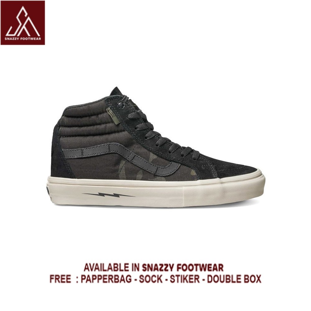Sepatu Sneakers Vans Sk8 Hi Notchback Defcon Multicam Jungle Black 100% Original Unisex