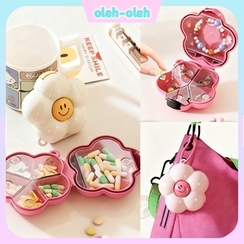 Kotak Obat Portable Kotak Obat Lucu Pill Box Mini Kotak Obat Travel Case Kotak Obat Kecil Portabel M