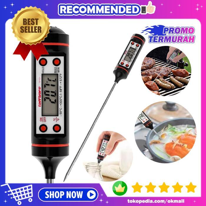 Termometer Pengukur Suhu Panas Air / Makanan Digital Food Thermometer - Hitam