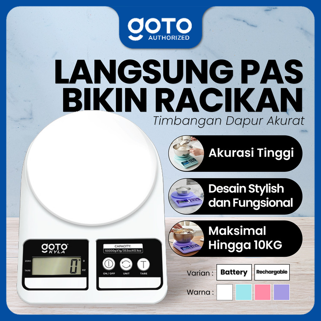 (Promo Special) Goto Kyla Timbangan Digital Mini Dapur LCD Bumbu Kue Rechargeable