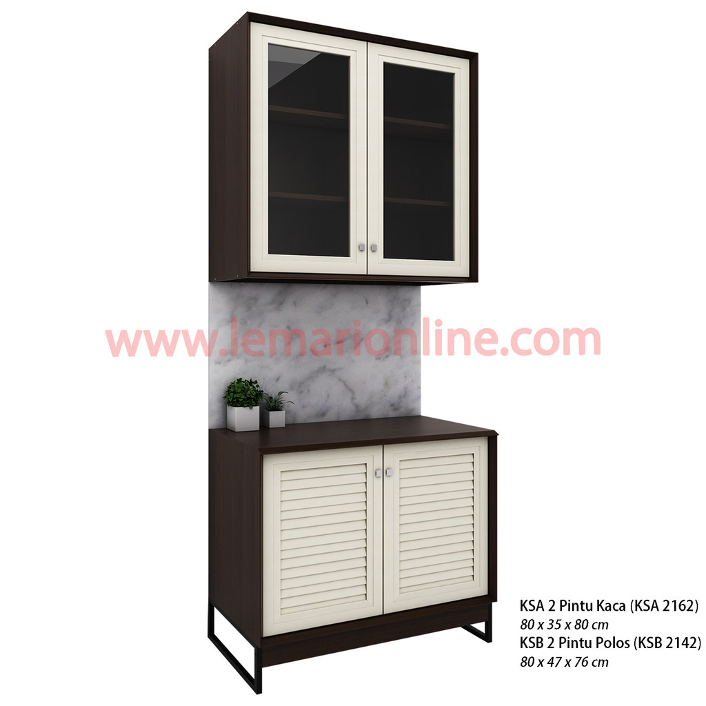 Kitchen Set Atas dan Meja Dapur (2 Pintu kaca)