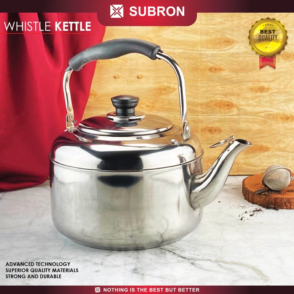 SUBRON Whistle Kettle Teko Peluit Bunyi Pegangan Anti Panas 4 Liter 5L 6L Teh Kopi Susu Mi Instan Ma