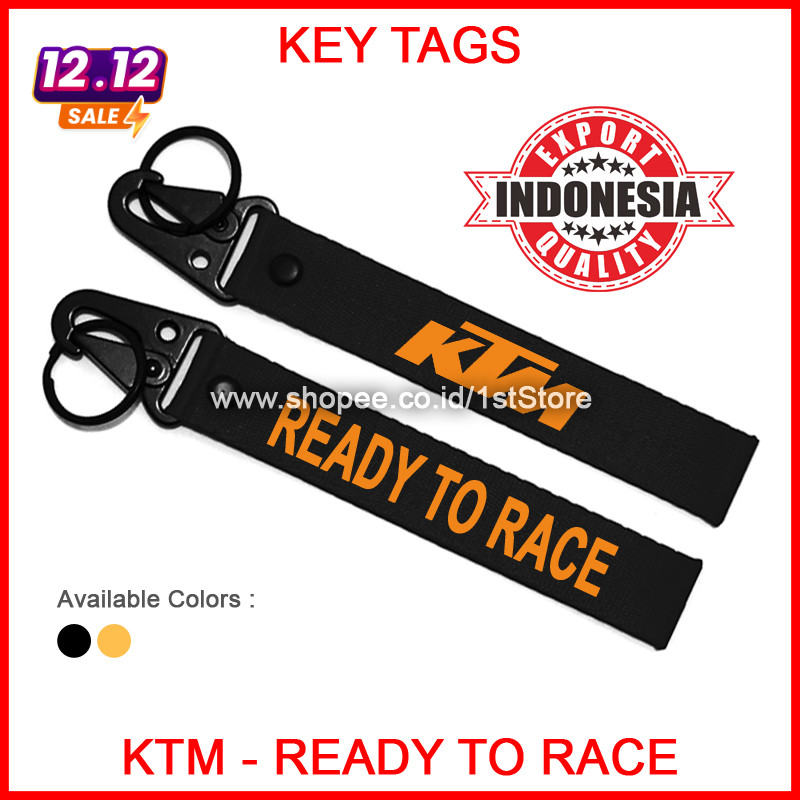 GANTUNGAN KUNCI KTM READY TO RACE PREMIUM KEYCHAIN HIGH QUALITY KEY BIKE BAG TAG SEPEDA MOTOR DUKE R