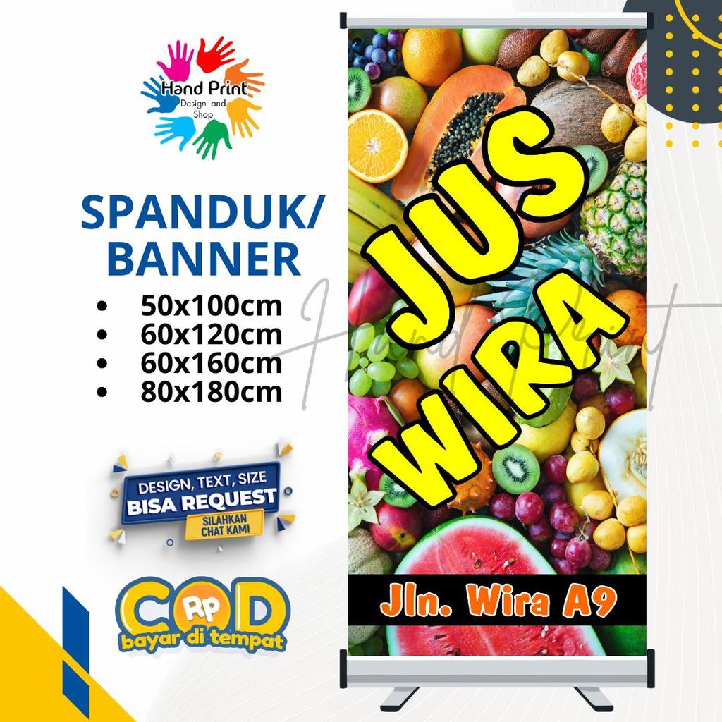 Cetak Spanduk Banner Aneka Jus Buah MMT Spanduk Custom 60x160