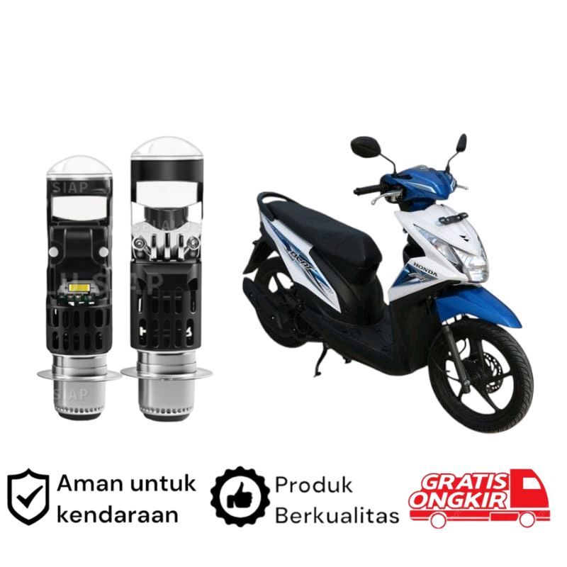 1pcs Lampu depan LED H6 Mini BiLED motor Honda Beat FI 2014 2016 Koko