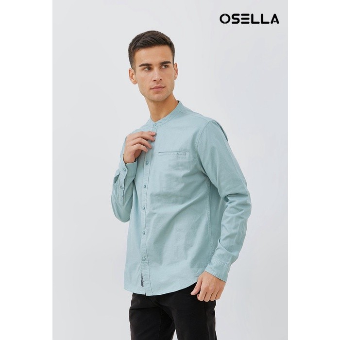OSELLA BAJU PRIA KEMEJA KOKO LENGAN PANJANG BLUE