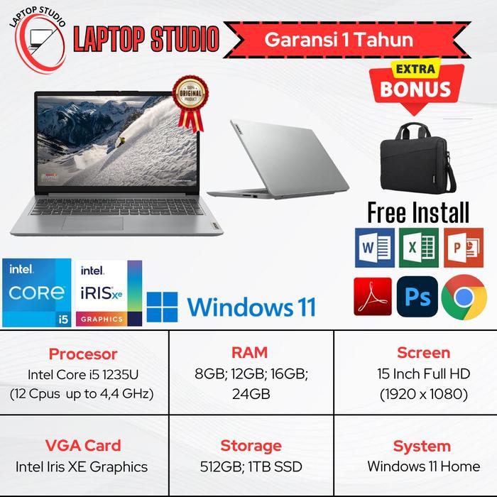 Laptop Baru Lenovo IP1 Intel Core i5 1235u (Gen12) | IP3 Intel Core 5 120u (Gen 14) SSD - i5 Gen 12,