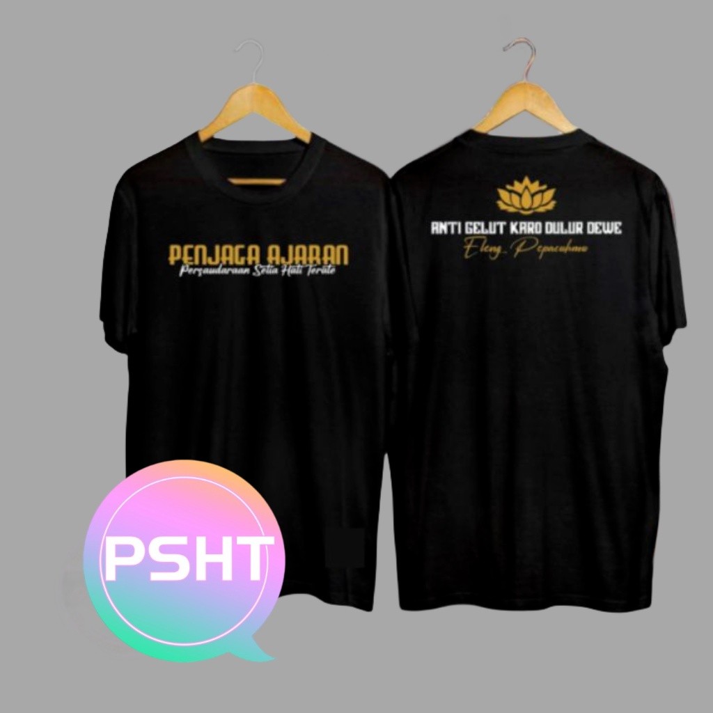 COD PSHT KAOS PSHT PENJAGA AJARAN (KODE B1) Unisex hitam dan putih lengan pendek untuk terlihat kere