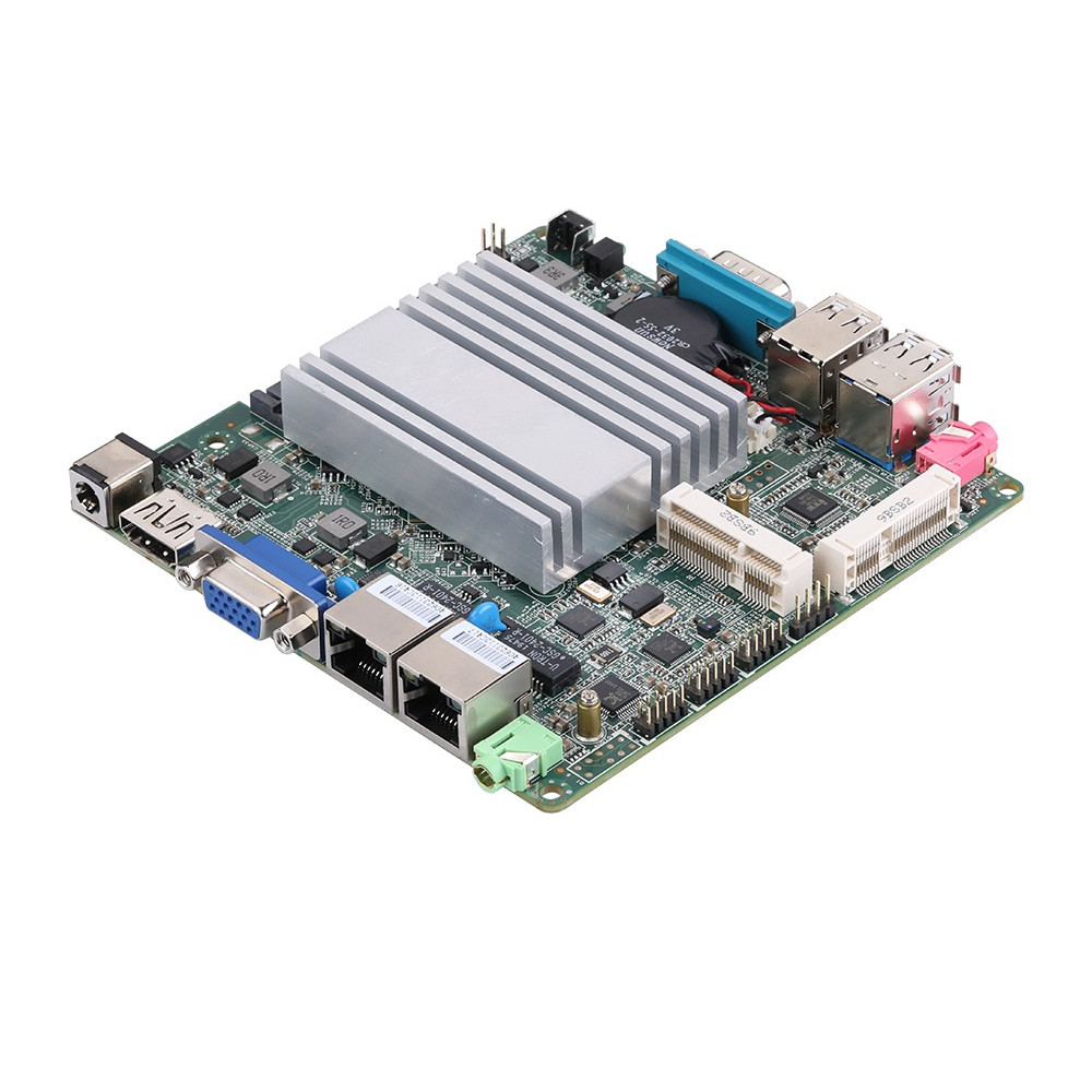 Qotom Mini ITX Motherboard with celeron j1900 processor onboard, quad core 2 GHz, up to 242 GHz, dua