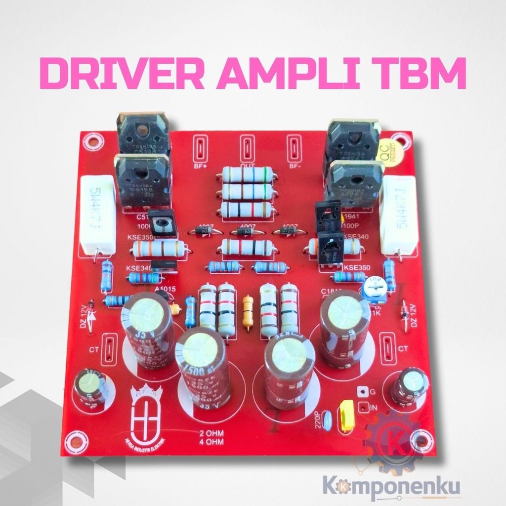 Driver Power Ampli TBM Mono PCB 100x105mm ±35–70V DC Audio Rakitan
