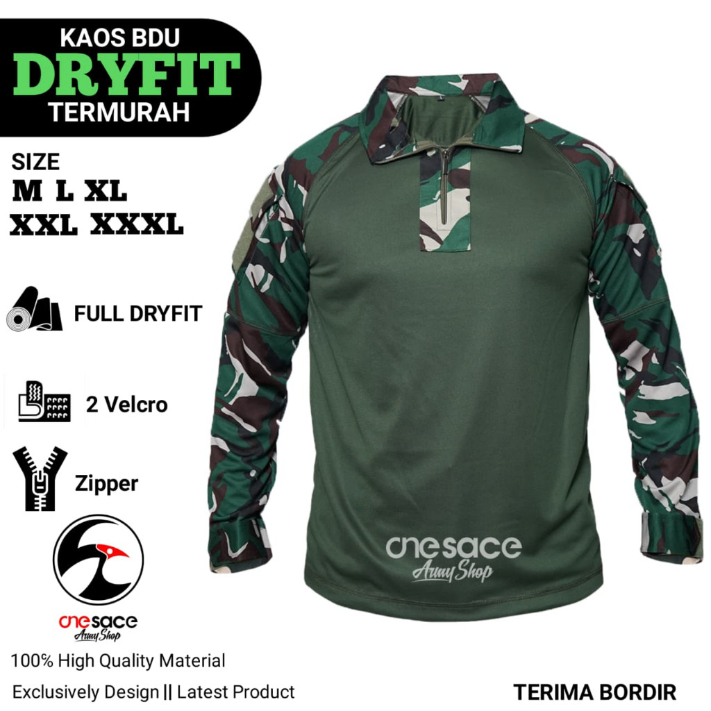 KIOSBERTHA OS KAOS TACTICAL BDU DRYFIT MOTIF LORENG TNI KOMBINASI MALVINAS KRI NKRI KOPASSUS TNI