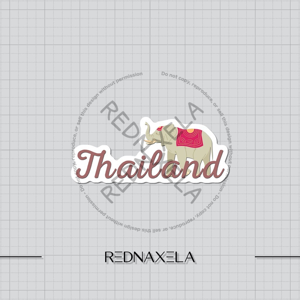 Stiker Vinyl Thailand Elephant Travel Stiker Koper Outdoor Travel Sticker