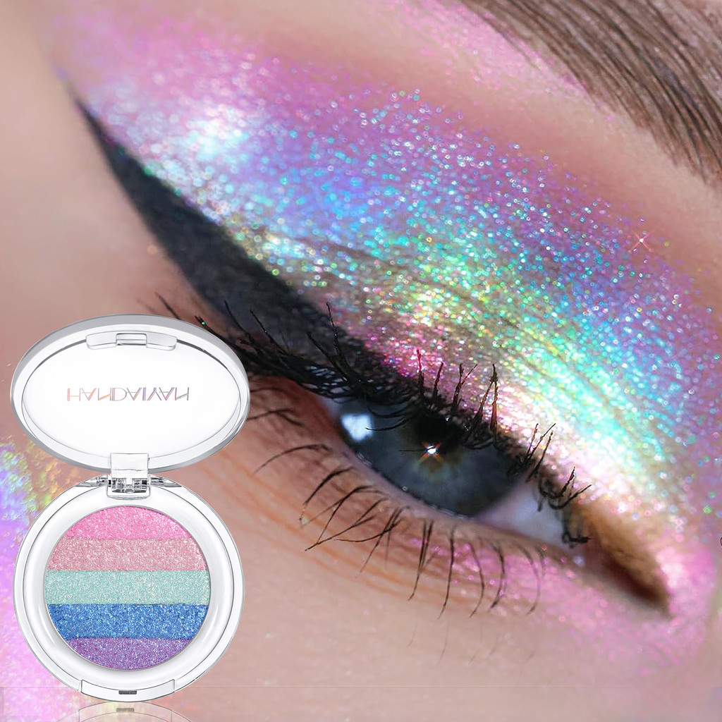 HANDAIYAN Eye Shadow Berkilau Mutiara Bunglon 3 Warna, Eye Shadow Pigmen Tinggi, Eye Shadow Mikro Be