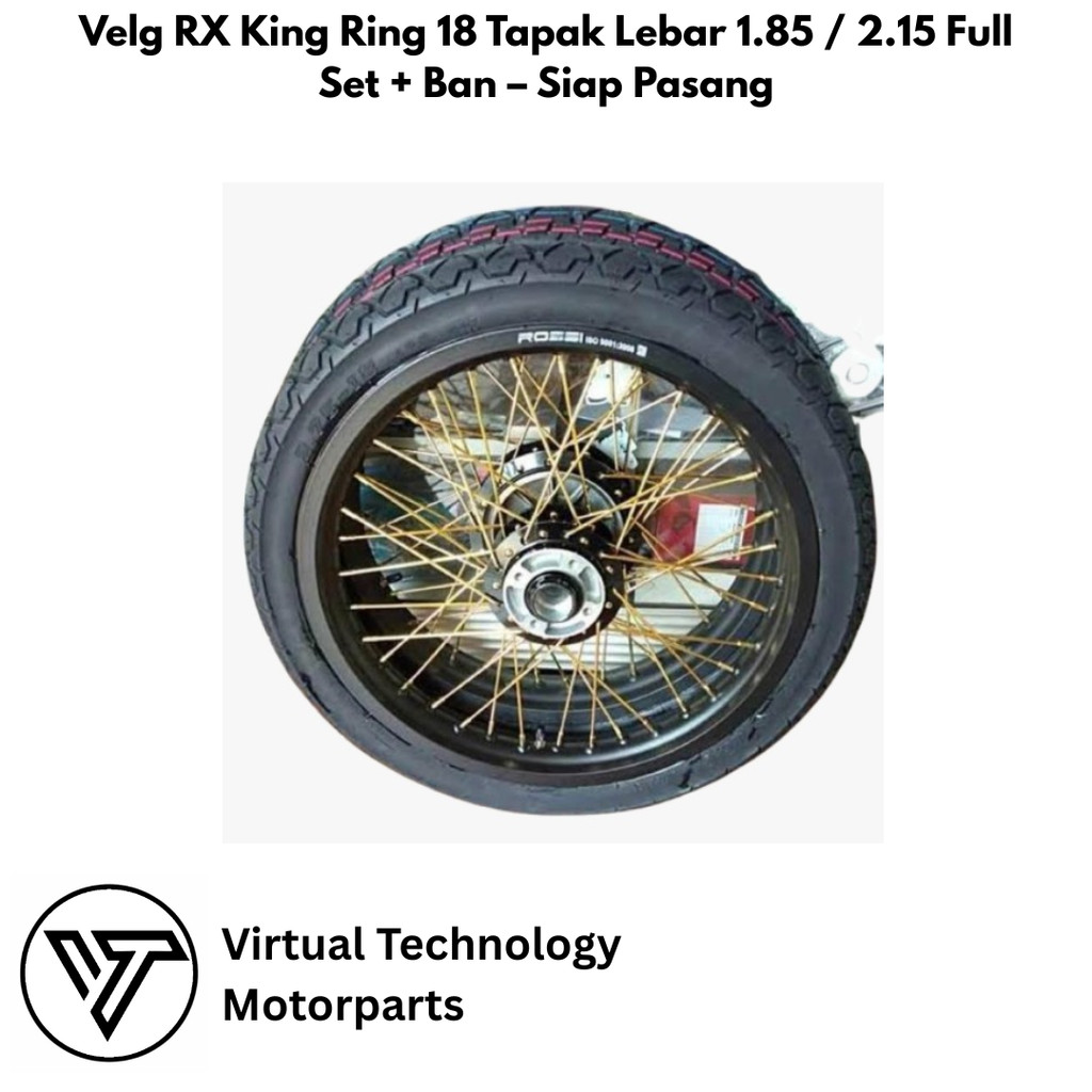 Velg RX King Ring 18 Tapak Lebar 1.85 / 2.15 Full Set + Ban – Siap Pasang