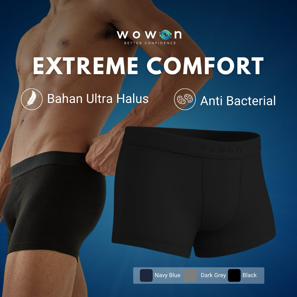 DELISTORE Wowon Men Boxer - Celana Dalam Pria - 3 PCS - Extreme Comfort