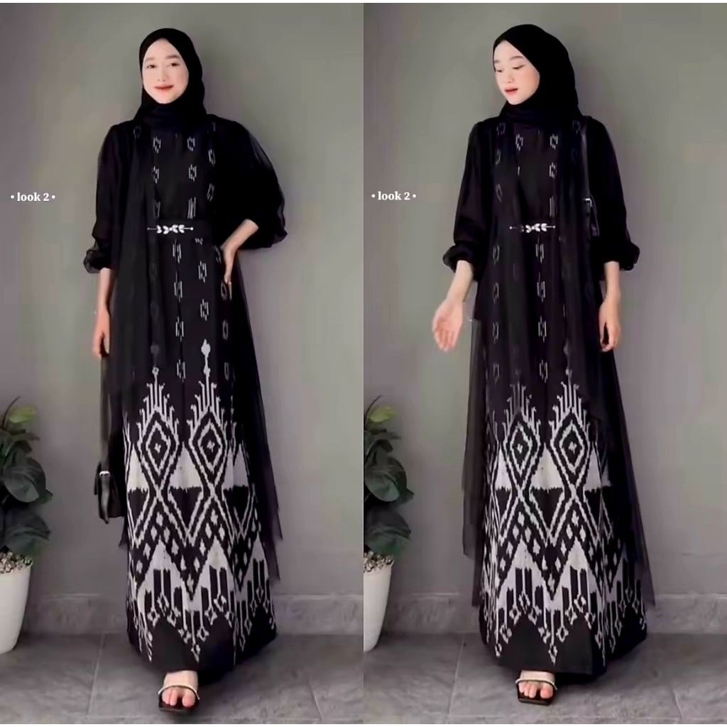 GAMIS MARIPOSA HITAM TENUN-BAJU KONDANGAN SET COUPLE-BAJU PASANGAN COUPLE KELUARGA