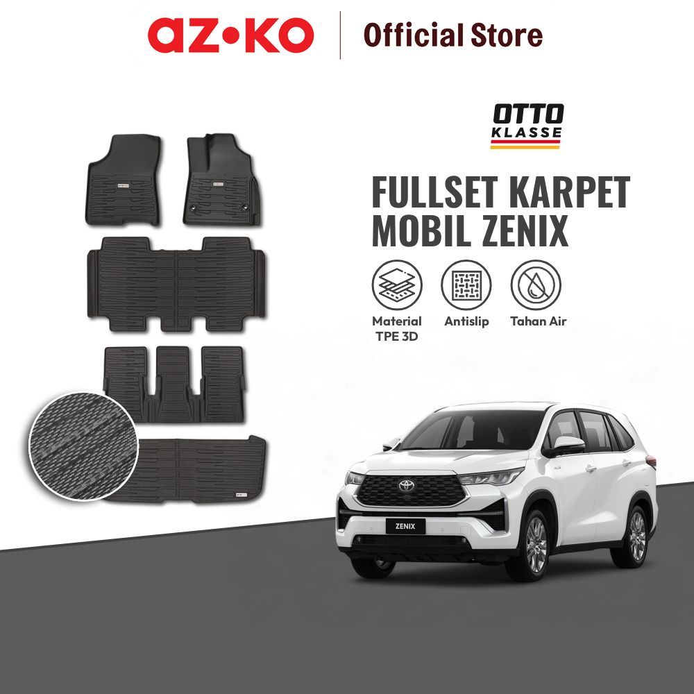 AZKO Otto Klasse Karpet Mobil Fullset Zenix 2022-Now Tpe - Hitam Car Carpet Aksesoris Alas Interior 