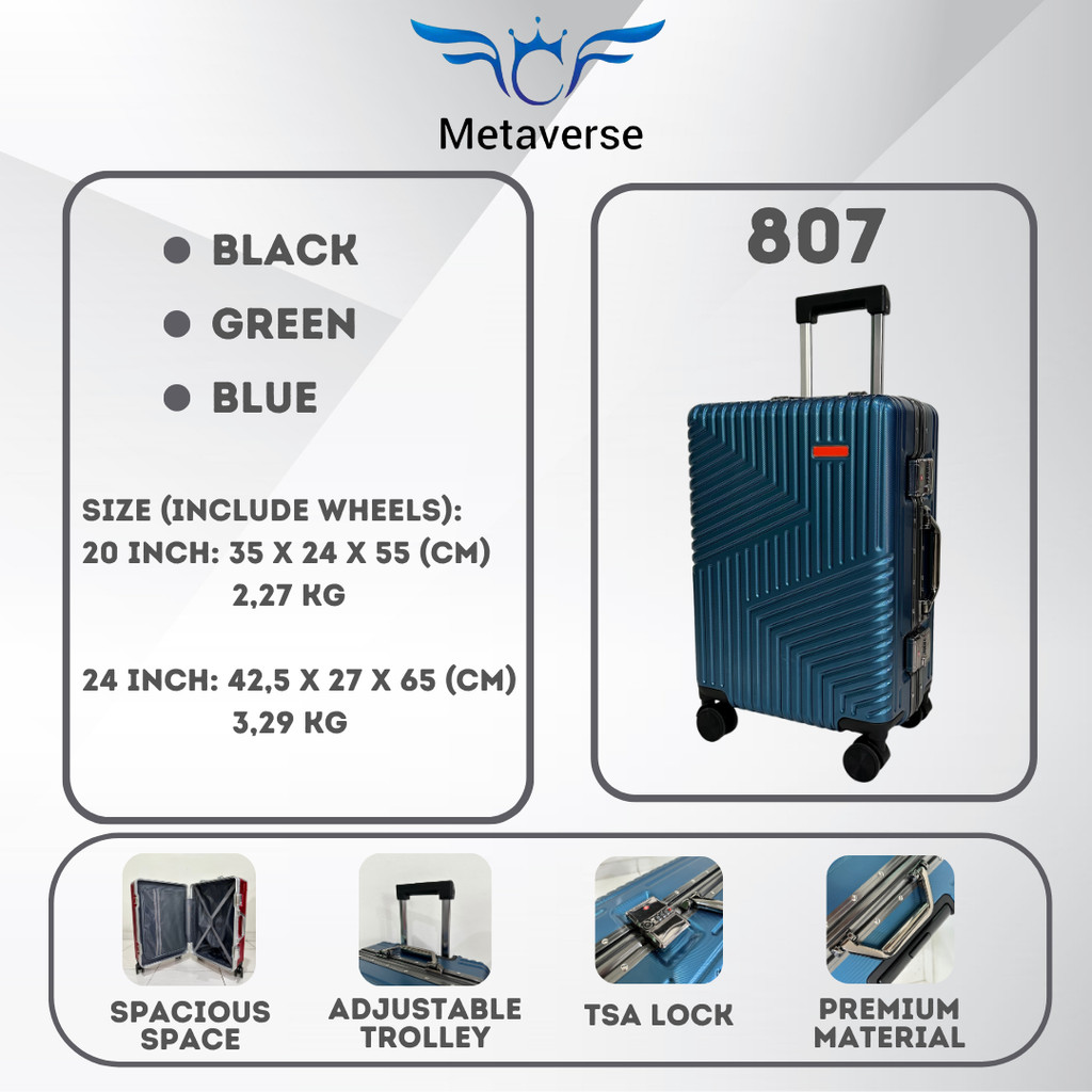 Koper 807 20" inch / 24" Inch Kabin Bagasi Ringan ABS
