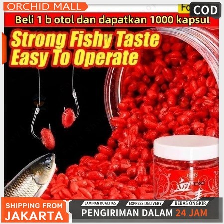 1000Pcs Umpan Pancing Pelet Ikan Cacing Merah Memiliki Aroma Menarik Mangsa Ikan / Umpan Pelet Cacin