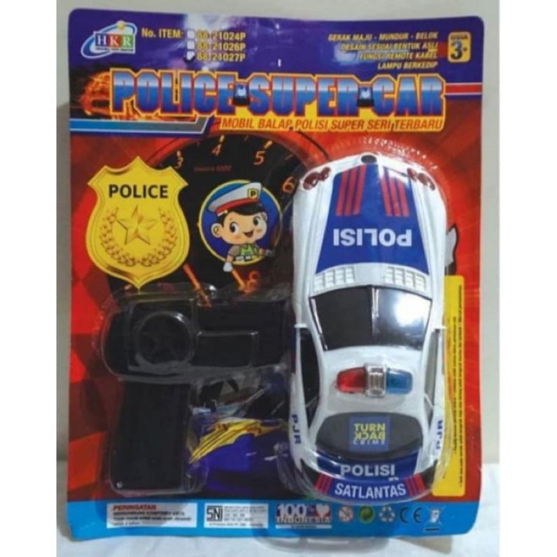 HOT DEALS (BISA COD) MAINAN ANAK RC KABEL POLISI / MAINAN MOBIL BALAP POLISI REMOTE KABEL