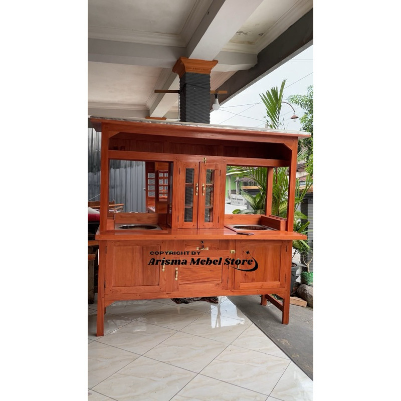 Arisma Gerobak Mie Ayam Bakso, Gerobak Mie Ayam Bakso 2 Tungku, Gerobak Jualan Mie Ayam Bakso