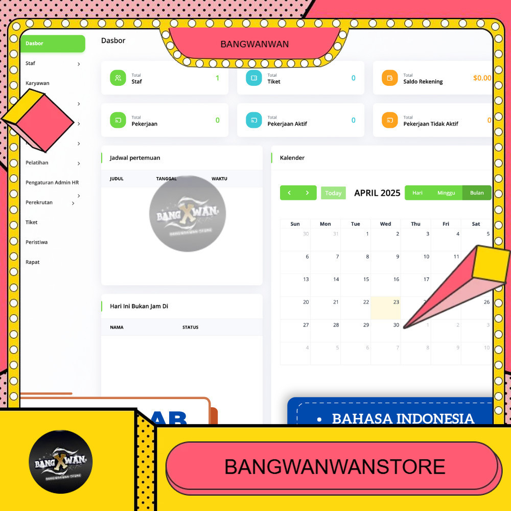 Source Code Aplikasi HRD HRIS HRM Payroll Penggajian HRMGo PHP Laravel BGW