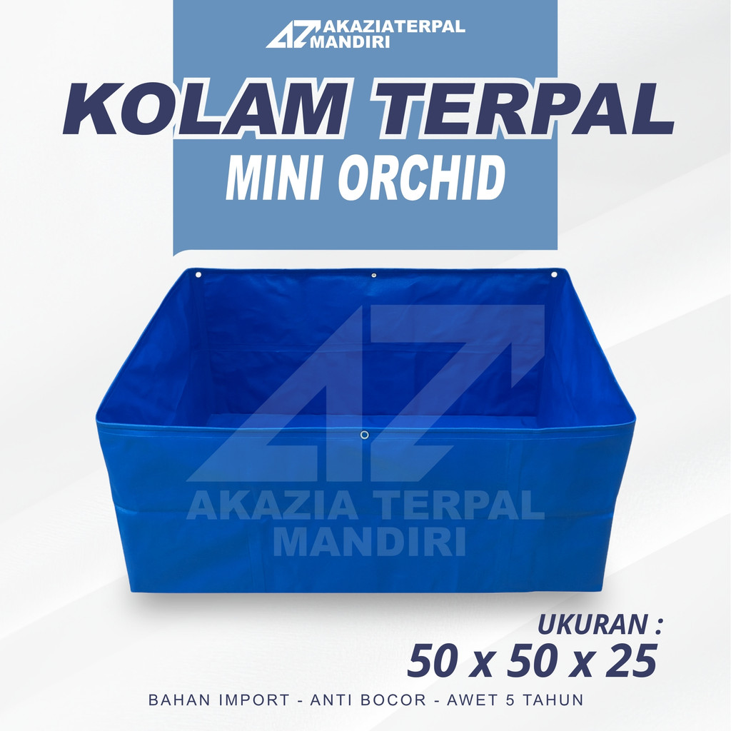 Kolam Terpal Orchid Semi Karet Ukuran 50x50x25 Kolam Terpal Untuk Ikan Kecil lele nila guppy