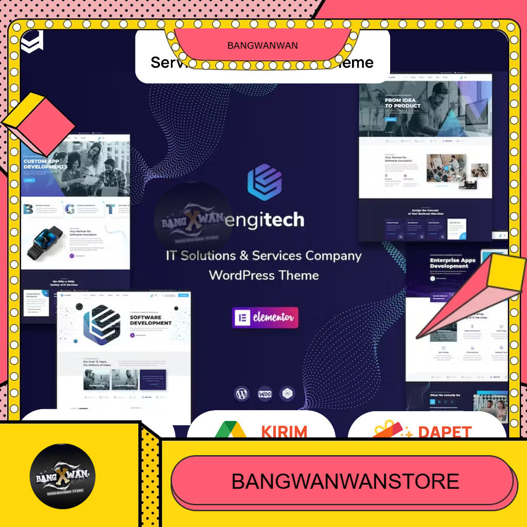 Engitech IT Solutions & Services WordPress Theme Premium Wordpress Unlimited Domain