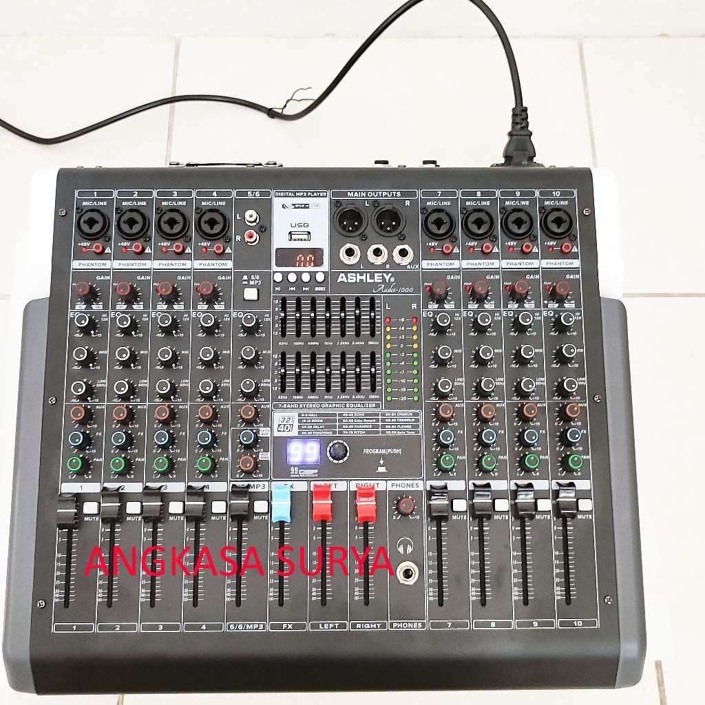 Power Mixer ASHLEY AUDIO 1000 ORIGINAL / Mixer + Power ASHLEY AUDIO1000 10 CHANNEL