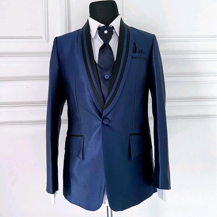 Jas pengantin premium Pria set lengkap setelan Celana - hijau sage, M