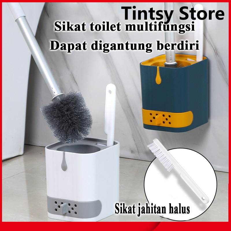 2 In 1 Sikat WC Toilet Kloset Duduk Jongkok Sikat Pembersih Toilet Sikat WC