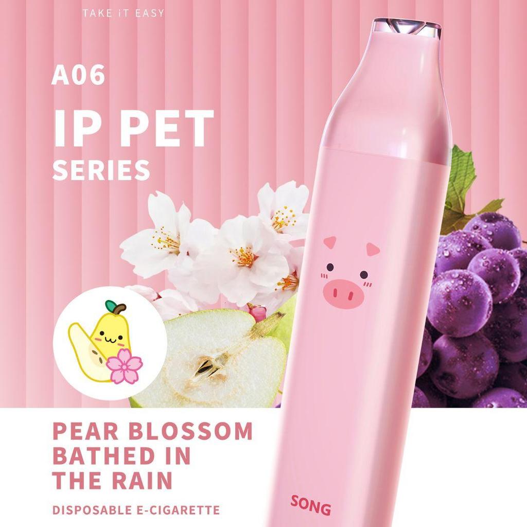 SONG IP PET - Pear Blossom Bathed in The Rain 8000 Puffs Disposable Vape Pod Lucu Motif Babi
