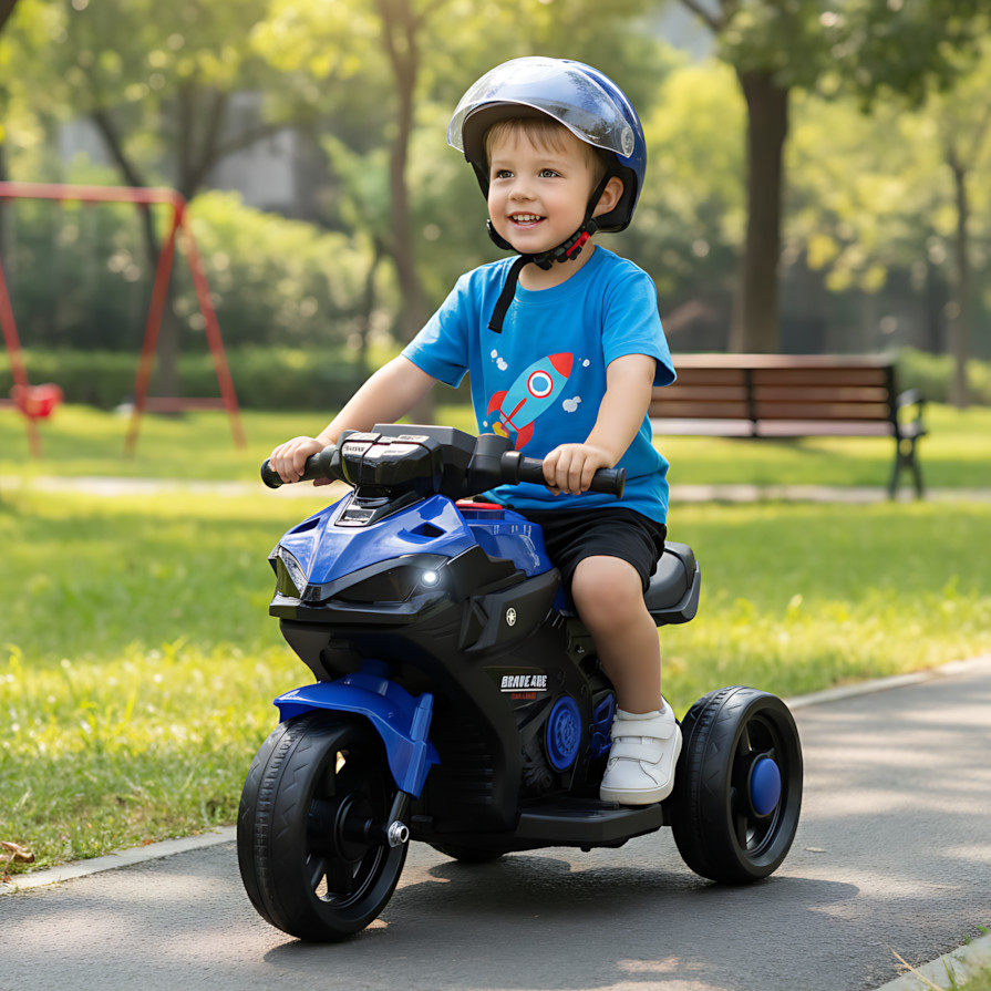 Mainan Motor Aki Anak KT-5189-1 Brave Are / Motor Listrik 3 Roda Cas Pedal Elektrik