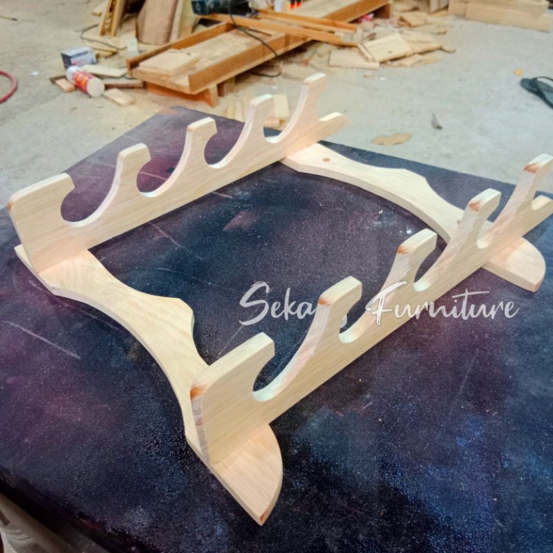 rak joran pancing dinding rak joran kayu