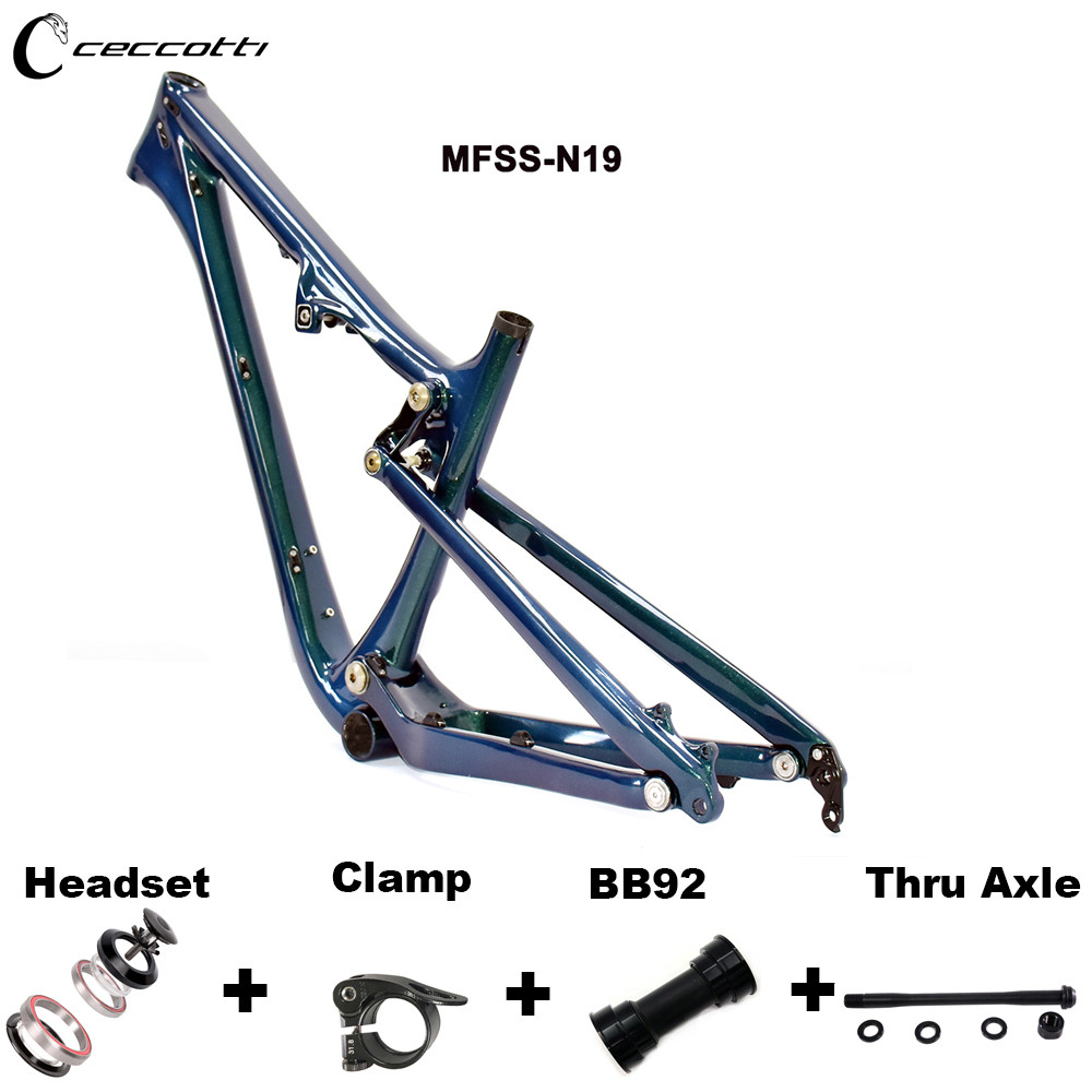 Order Chameleon Color 27.5er Suspension MTB Frame T1000 Full Carbon Frameset  Size 16.5inch BB92