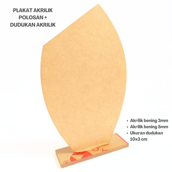 Plakat Akrilik Polos dan Dudukan Akrilik