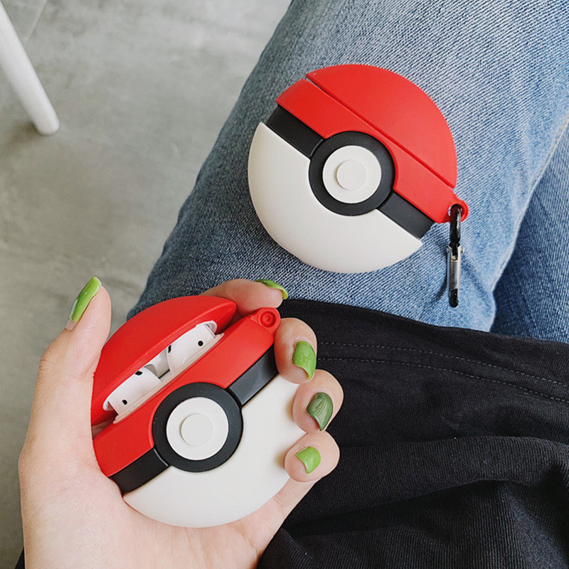 Cute Cartoon Pokemon Poke Ball 3D Silicone Earphone Cases for Airpods pro 4 3 2 pro2 Wireless Blueto