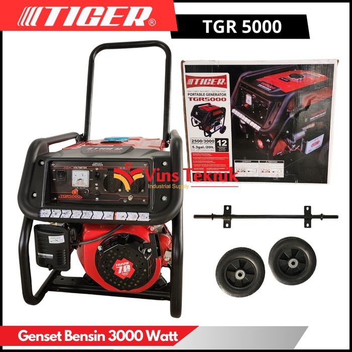 TIGER TGR5000 Mesin genset bensin 3000watt generator set TGR 5000