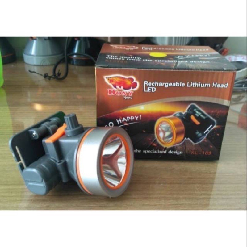 Senter kepala dony KL-109 DIMMER original LED putih dan kuning