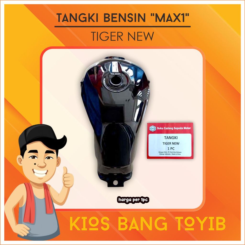 (MAX1) Tangki Bensin Fuel Tank Honda TIGER NEW Standart Hitam Tebal Tiger Revo